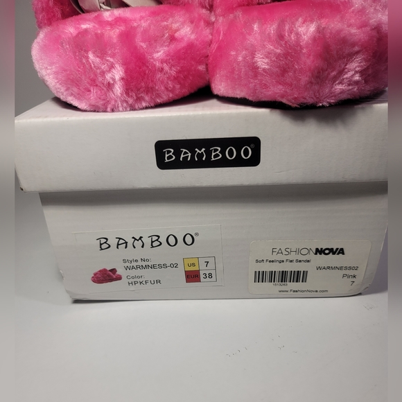 Women's Fur Comfy Fashion Slingback Sandal Slides Hot Pink Size 7 - Picture 3 of 7